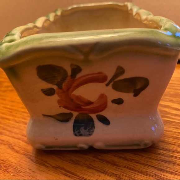Vintage Shafford Hand Decorated Crackle Ceramic Planter Japan - Picture 3 of 6